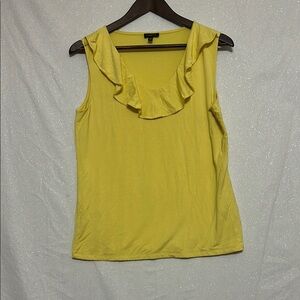 Talbots Yellow Sleeveless Ruffled Tank Top